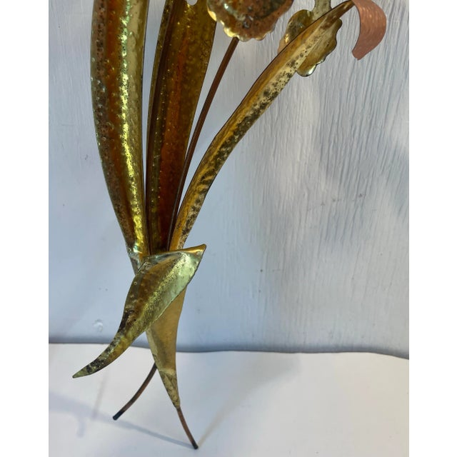 Vintage Brutalist Metal Flower Wall Sculpture For Sale In Dallas - Image 6 of 6