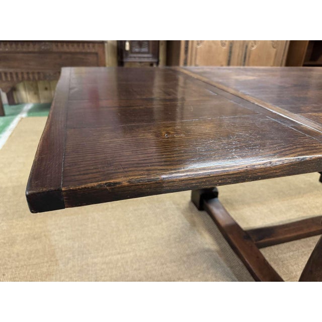 Wood Late 19th Century English Monastery Table with Extensions in Elm and Oak For Sale - Image 7 of 18