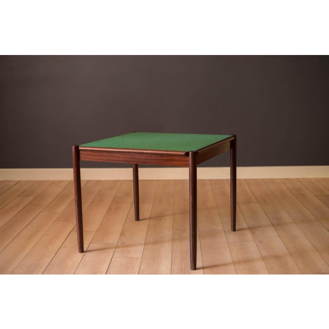Kibaek Mobelfabrik Danish Modern Rosewood Flip Top Game Dining Table by Kibaek Møbelfabrik For Sale - Image 4 of 17