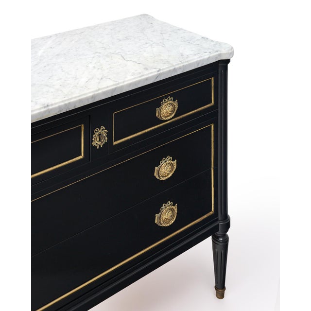 1910s Ebonized Louis XVI Chest of Drawers For Sale - Image 5 of 9