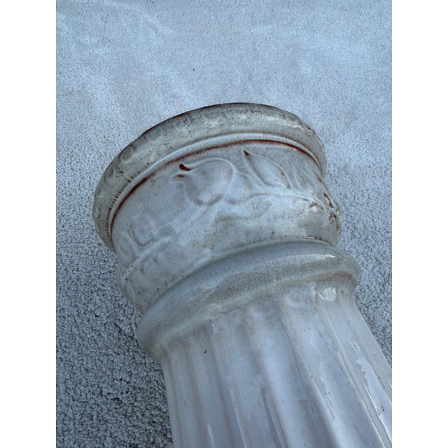 Offered is a vintage retro ceramic flower stand/plant stand with glaze (sold as a single piece). Dimensions: 44 cm high,...