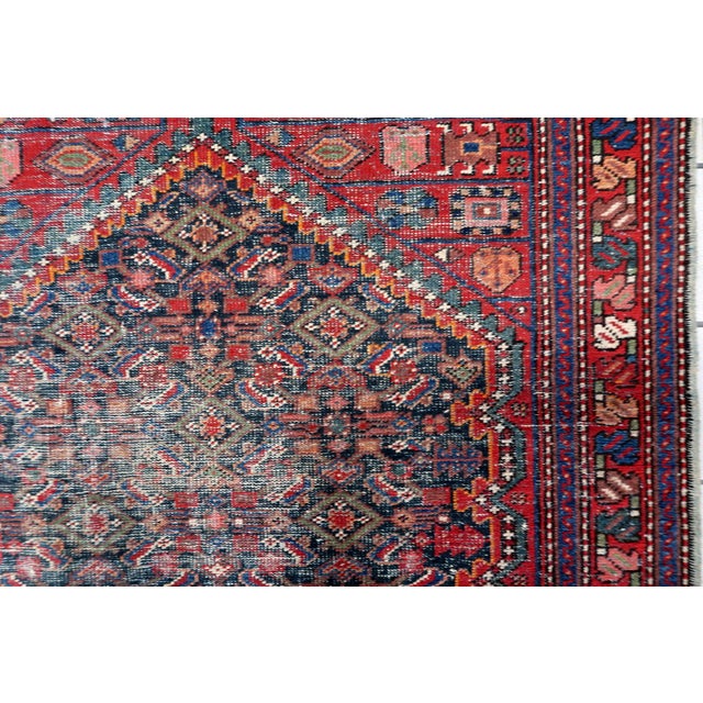 1920s, Antique 1920s Persian Hamadan Rug, Distressed Herati, 4 X 6 For Sale - Image 9 of 13