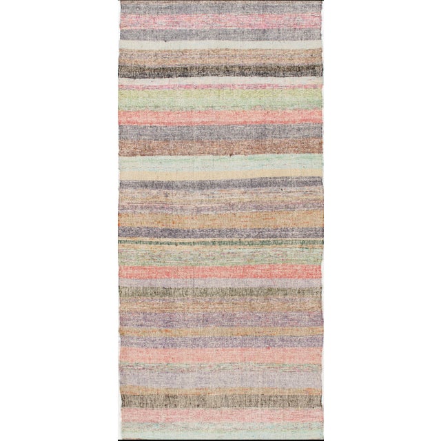 Vintage Turkish Kilim Long Runner 3'9 X 24'2 For Sale - Image 4 of 8