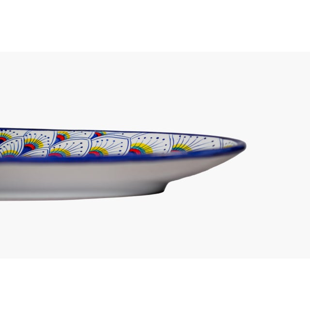 Deruta Intreccio Oval Serving Platter | Hand-Painted Italian Serving Platter From Deruta For Sale - Image 4 of 5