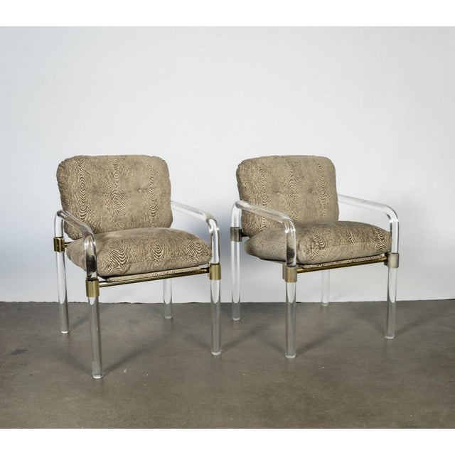 Late 19th Century Pair of Lucite and Metal Lounge Chairs For Sale - Image 4 of 12