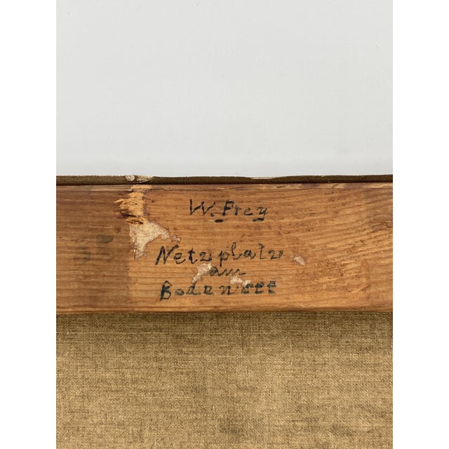 Wilhelm Frey, Netting Place on Lake Constance, 1909, Oil on Canvas For Sale - Image 12 of 14