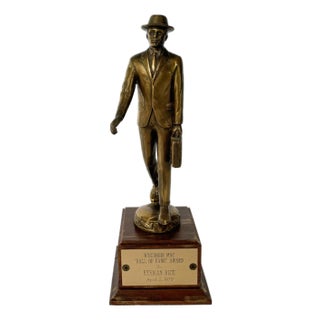 1978 Vintage Dapper Man Bronze Design Award Trophy For Sale