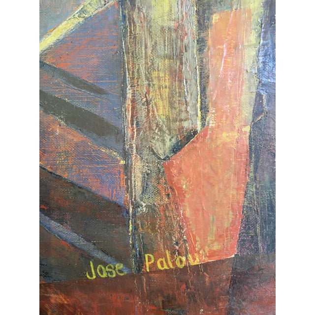 Jose Palou, Imaginary Landscape, 1950s, Oil on Canvas For Sale - Image 3 of 5
