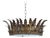 Mid 20th Century Spanish Gilt Metal Semi-Flush Crown Chandelier with Curving Foliage For Sale