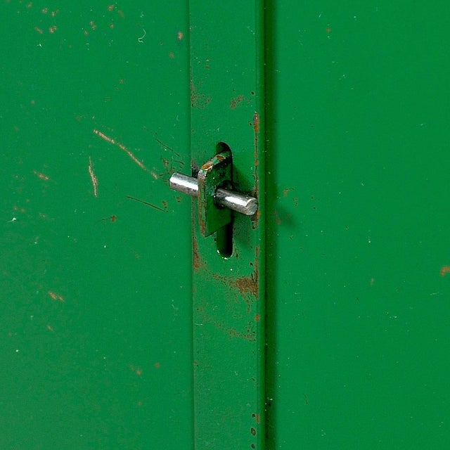 Green Industrial Iron Cabinet, 1960s For Sale - Image 8 of 18