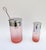 Vintage Italian Pink Murano Glass Bottle Tray and Punch Container from VeArt, 1980s, Set of 3 For Sale - Image 4 of 12