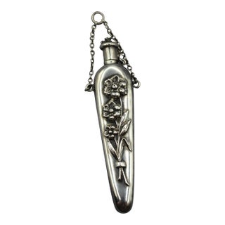 Circa 1890s American Sterling Silver Chatelaine Scent Bottle For Sale