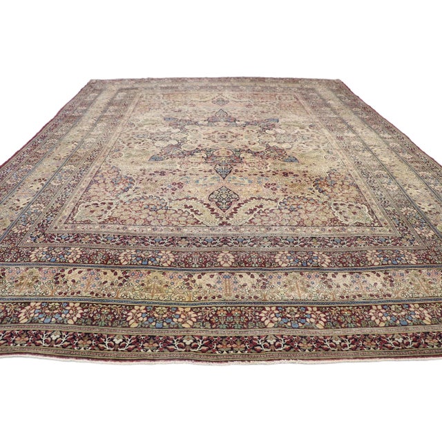 Neoclassical Antique Persian Kermanshah Rug - 10'03 X 13'00 For Sale - Image 3 of 10