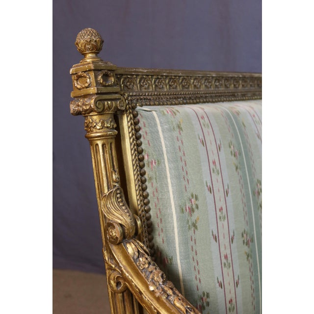 19th Century Giltwood Living Room Set, Set of 5 For Sale - Image 13 of 16