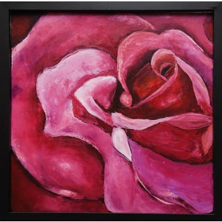 Crimson Embrace: Rose Painting by Yulia S For Sale