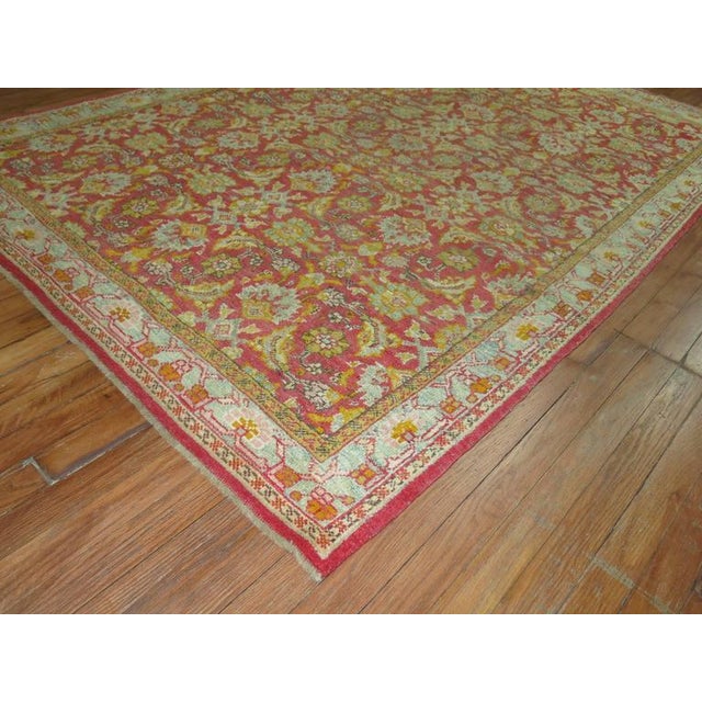 Red Zabihi Collection Antique Turkish Kula Carpet For Sale - Image 8 of 8