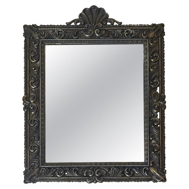 Neo-Baroque French Cast Metal Modèle Déposé Wall Mirror, 1900 For Sale - Image 11 of 11