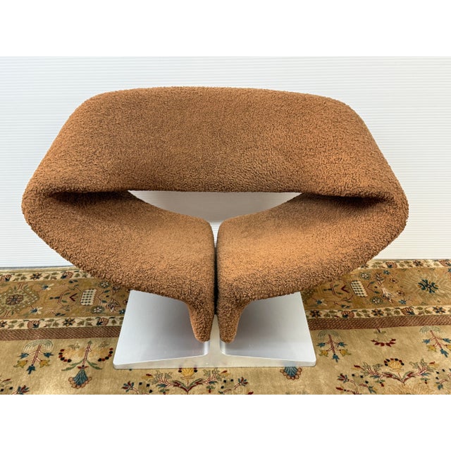 Brown Pierre Paulin for Artifort Ribbon Chair + Ottoman, Set For Sale - Image 8 of 12