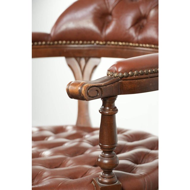 Chesterfield Office Chair in Cowhide Leather For Sale - Image 10 of 14
