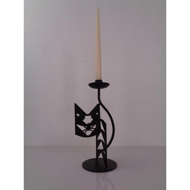 Brutalist Iron Cat Candleholder, Germany, 1960s For Sale - Image 6 of 18