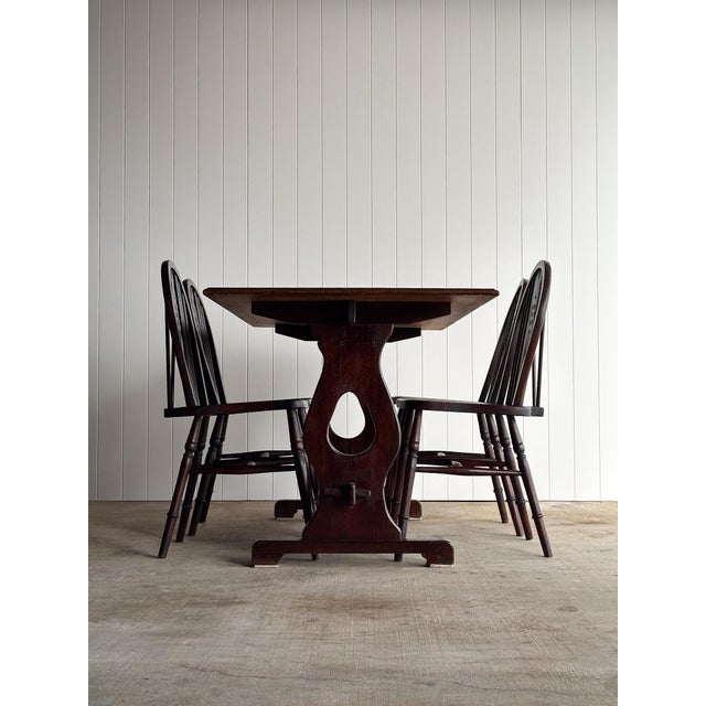 Antique English Country Oak Trestle Dining Table For Sale - Image 18 of 18