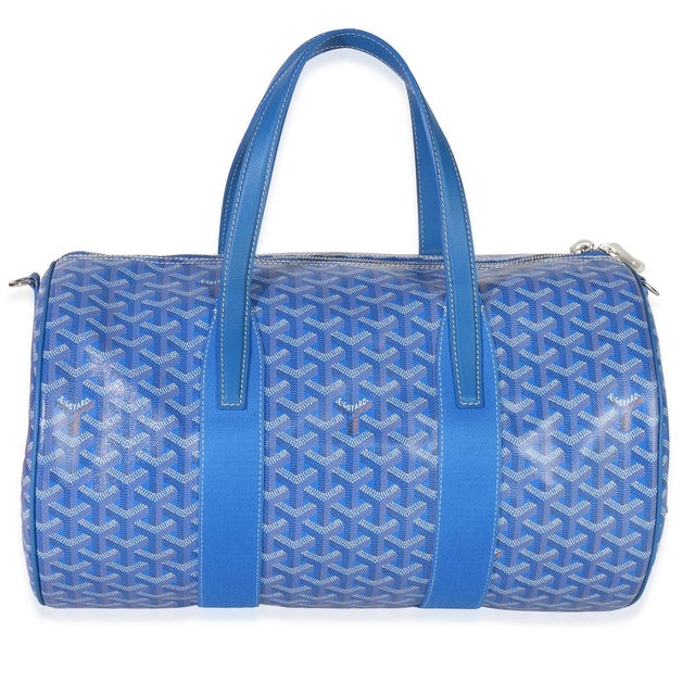 Goyard Sky Blue Goyardine Barrel 40 Sports Bag For Sale - Image 4 of 9