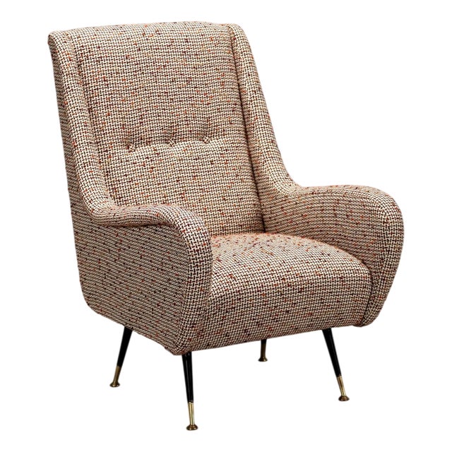 Vintage Armchair in Metal and Fabric, 1960s For Sale