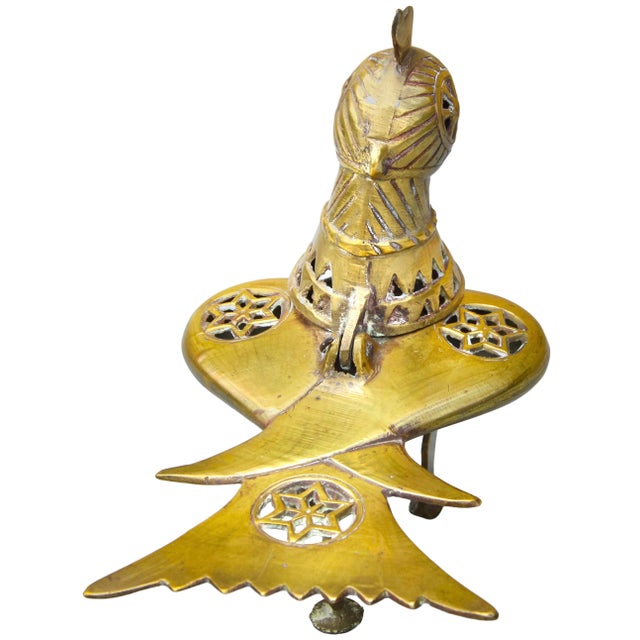Early 20th Century Early 20th Century Handmade Americana Brass Bird-Figurine Incense Burner For Sale - Image 5 of 10
