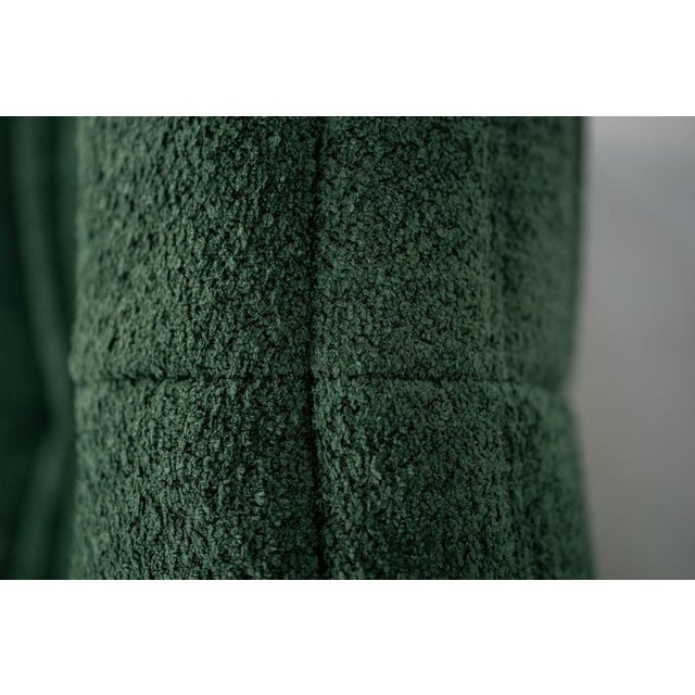 Set of Togo Lounge Chair and Pouf in Emerald Boucle Fabric by Michel Ducaroy for Ligne Roset, 1973 For Sale - Image 13 of 16