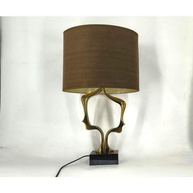 Bronze Table Lamp attributed to Willy Daro, 1970s For Sale - Image 12 of 14