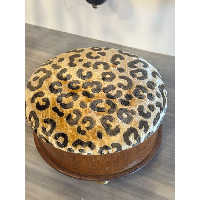 Traditional 19th. English Stool With Scalamandre Fabric For Sale - Image 3 of 5