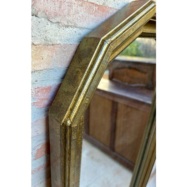 Large Early 20th Century French Mirror in Brass, 1940s For Sale - Image 4 of 18