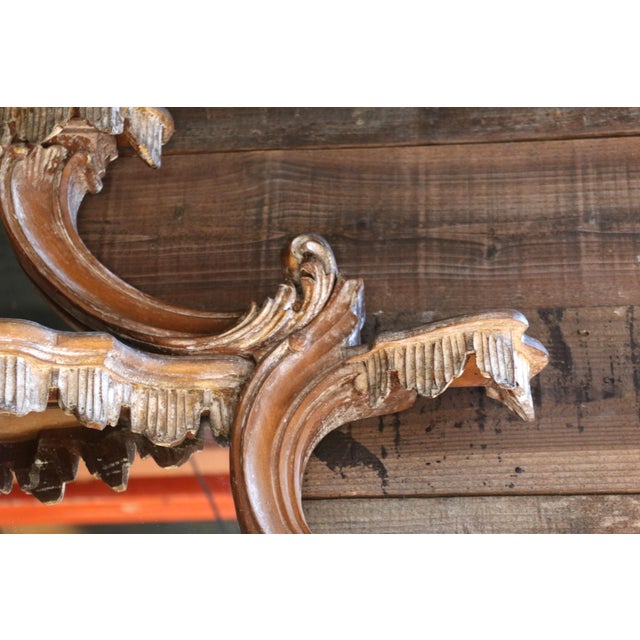 Antique French Rococo Revival Carved Wood Étagère Wall Shelf With Mirror For Sale - Image 15 of 18