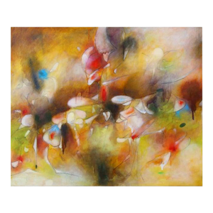 Daniel Ketelhut, Abstract Oil Painting on Canvas "The Red Queen's Coinsil"