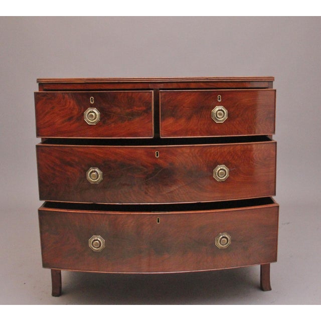 Antique Flame Mahogany Bowfront Chest, 1820 For Sale - Image 6 of 12