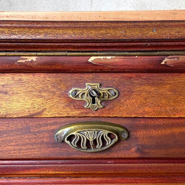 Vintage Notarys Cabinet with Roll-Top Door, 1930s For Sale - Image 11 of 12