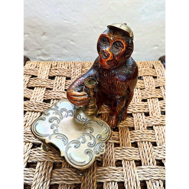 Antique 19th Century Black Forest Carved Wooden Monkey Vesta Match Striker, 1890 For Sale - Image 4 of 9