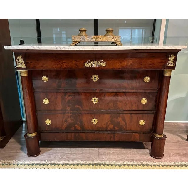 Title: French Empire Napoleon III Commode Date/Period: 19th century Dimension: 90cm x 63cm x 120cm Materials: walnut wood...