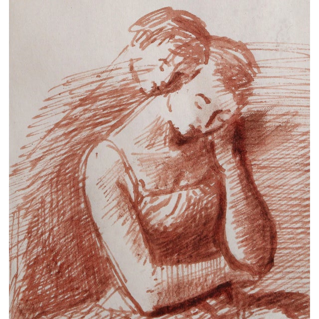 Artist: Raphael Soyer, Russian/American (1899 - 1987) Title: Pensive Dancer Year: circa 1956 Medium: Pencil on Paper,...