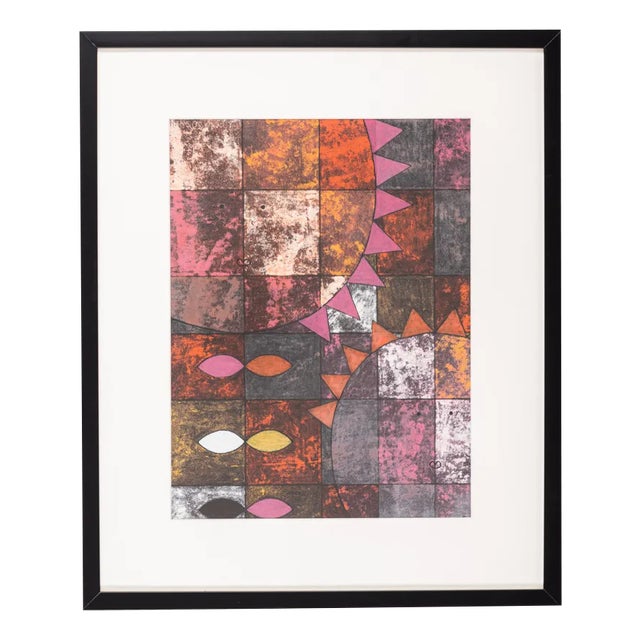 Hans OSSWALD, Sonnen, Mixed Media on Paper, Framed For Sale