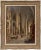 Interior of Cathedral of St. Stephanus, Oil on Board, 20th Century For Sale - Image 4 of 4