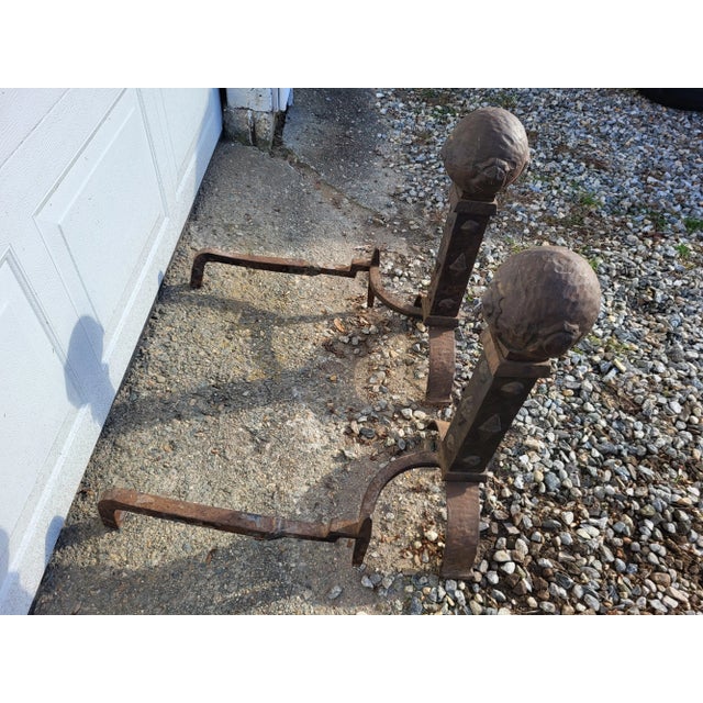 Late 19th Century Mission Style Andirons - Set of 2 For Sale In New York - Image 6 of 12