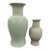 Vintage Chinoiserie Monochrome Celadon Ceramic Baluster Vases - Pair For Sale