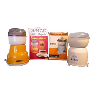 Electric Coffee Grinders from Peugeot and Moulinex, 1970s, Set of 2 For Sale