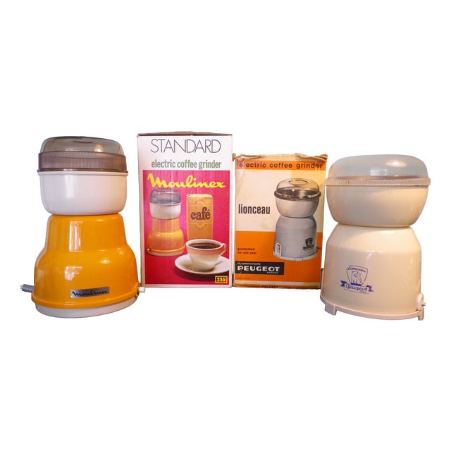 Electric Coffee Grinders from Peugeot and Moulinex, 1970s, Set of 2 For Sale