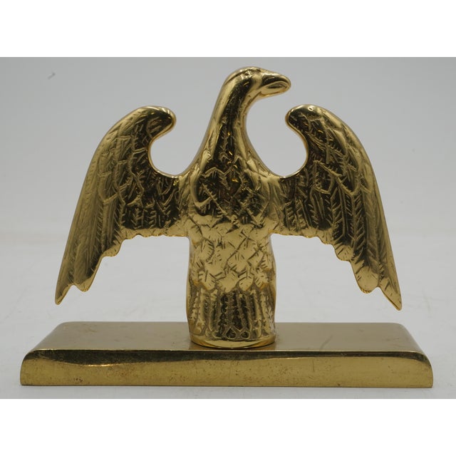 Traditional Pair of Virginia Metalcrafters Brass Federal Eagle Bookends For Sale - Image 3 of 10