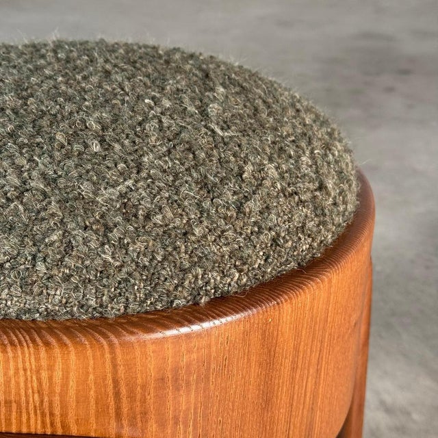 Sculptural Ash Wood Stools with Dedar Milano Bouclé Mélange by Forme, 2025, Set of 2 For Sale - Image 9 of 11
