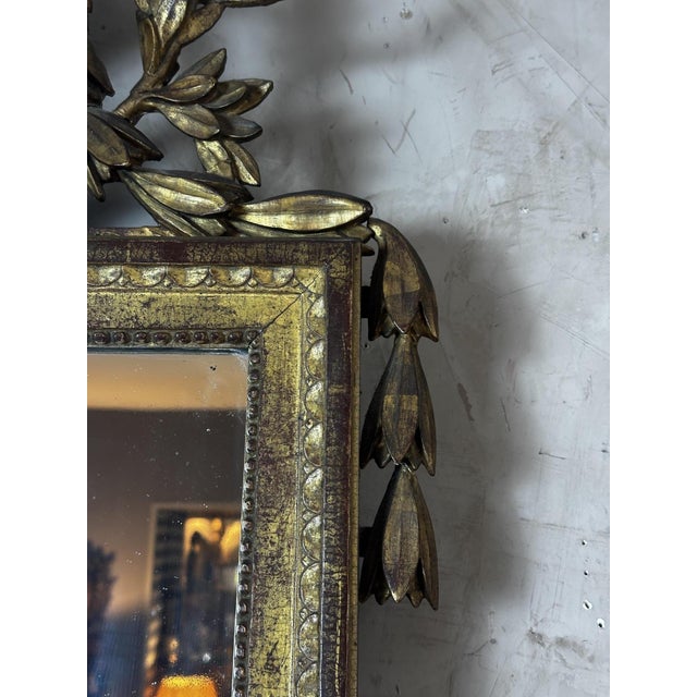Louis XVI Mirror in Carved and Gilded Wood For Sale - Image 3 of 12