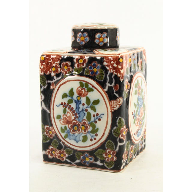 Ceramic Makkum Tichelaar Dutch Faience Chinoiserie Tea Caddy, Marked For Sale - Image 7 of 18
