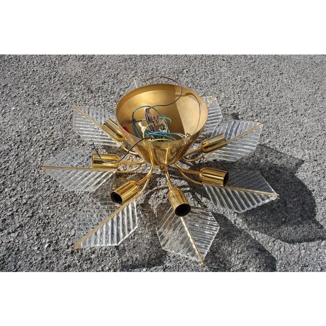 Golden Metal and Crystal Round Chandelier from Stilkronen, 1970s For Sale - Image 4 of 10